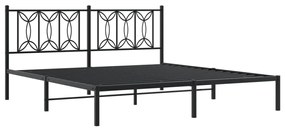 Estrutura de cama com cabeceira 183x213 cm metal preto