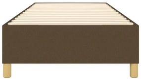 Estrutura de cama sem colchão 90x200 cm tecido castanho-escuro