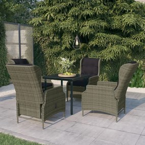 vidaXL 5 pcs conjunto de jantar para jardim castanho