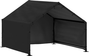 PawHut Casota para cães com cobertura resistente à água e UV, para cães até 30 kg 125 x 110 x 93 cm Preto | Aosom Portugal