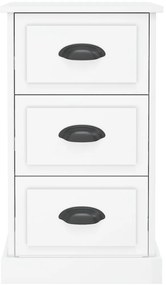 Mesa cabeceira 39x39x67 cm derivados madeira branco brilhante