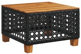 6 pcs conjunto sofás de jardim c/ almofadões vime PE preto