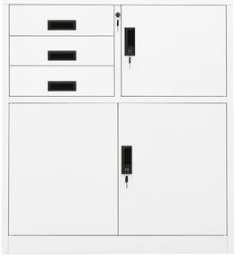 Armário de escritório 90x40x102 cm aço branco