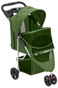 Carrinho dobrável para cães 80x46x98 cm tecido oxford verde