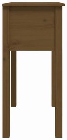 Mesa consola 70x35x75 cm madeira de pinho maciça castanho mel
