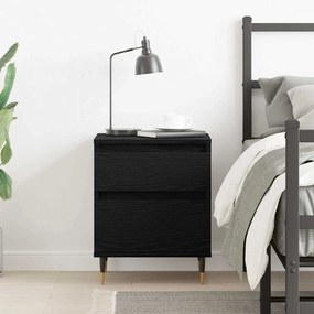 Criado-mudo vidaXL Preto Carvalho 40x35x50 cm Madeira de Engenharia