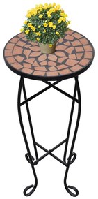 Mesa de apoio para plantas em mosaico terracota