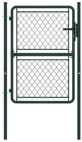 vidaXL Portão de jardim 100x150 cm aço verde