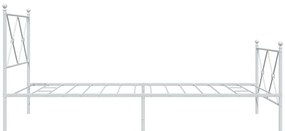Estrutura de cama com cabeceira e pés 100x200 cm metal branco
