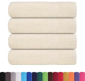 Toalhas de mãos 4 pcs 50x100 cm 360 gsm 100% algodão creme