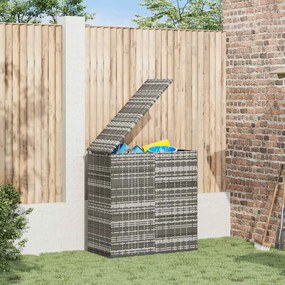 vidaXL Caixa para almofadões de jardim 100x49x103,5cm vime PE cinzento