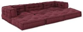 vidaXL Sofá Modular 3 pcs Maroons tecido