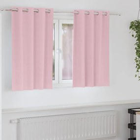 vidaXL Cortinas Blackout com Argolas 2 pcs Rosa bebé 140 x 140 cm