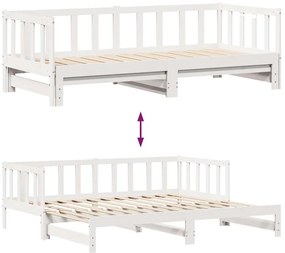 Sofá-cama com gavetão e gavetas sem colchão 90x200 cm branco