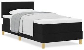 Cama Box com Colchão Preta 90x190 cm Tecido
