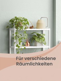 Estante de arrumação de bambu de 4 prateleiras 26,2 x 60 x 100 cm branca