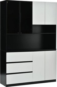 Vitrine de cozinha multifuncional, Preto | AOSOM Portugal