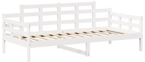 Sofá-cama com telhado 90x200 cm madeira de pinho maciça branco