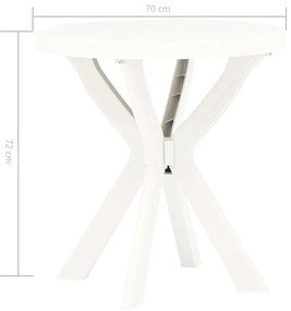 Mesa de bistrô Ø70 cm plástico branco