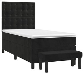 Cama com molas/colchão 90x190 cm veludo preto