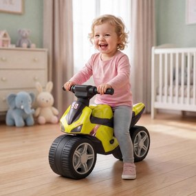 Bicicleta sem Pedais Tipo Mota com Música e Rodas Extra Largas para Crianças 18-36 Meses Verde