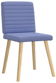 Cadeiras de jantar 4 pcs Jeans Tecido Azul