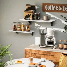 Conjunto de 2 mesas dobráveis de parede, mesa de parede rebatível em madeira, para cozinha, sala de jantar, escritório, branco brilhante
