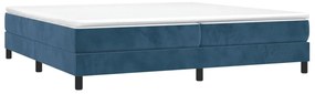 Cama com molas/colchão 200x200 cm veludo azul-escuro