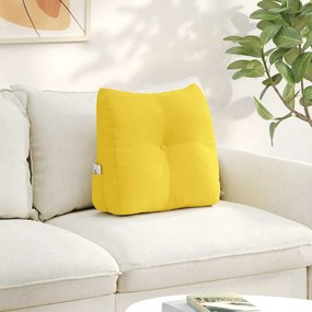 vidaXL Travesseiro para Costas Amarelo Claro 45 x 24 x 50 cm tecido