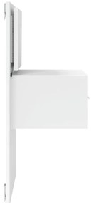 Mesas de cabeceira de parede com luzes LED 2 pcs branco