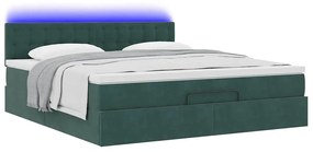 Estrutura de cama otomana com colchão 180x200 cm verde escuro