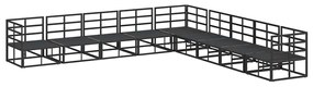 Conjunto de Sofá de Jardim 9 pcs Preto 353 x 353 x 71 cm
