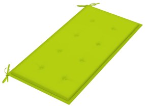 Banco de jardim c/ almofadão verde brilhante 112 cm teca maciça