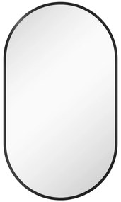 HOMCOM Espelho Casa de Banho Ovalado 40x70 cm Espelho Decorativo de Parede com Estrutura de Alumínio para Sala Corredor Preto | Aosom Portugal
