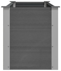 Canteiro elevado para jardim WPC 150x50x54 cm cinzento