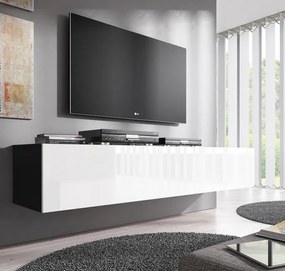 Mueble TV modelo Nerea H2 (160 cm) en negro con blanco