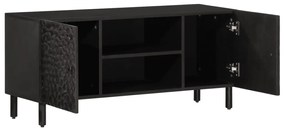 Móvel de TV 105x33x46 cm madeira de mangueira maciça preto