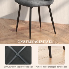 Conjunto de 4 Cadeiras de Jantar Modernas Cadeiras de Cozinha Estofada