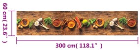 Tapete de cozinha lavável 60x300 cm veludo padrão especiarias