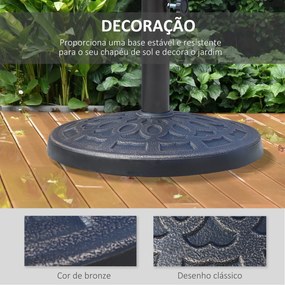 Base para Chapéu de Sol Redonda Suporte para Chapéu de Sol de Resina p