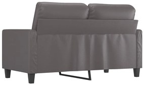 Sofá de 2 lugares 120 cm couro artificial cinza