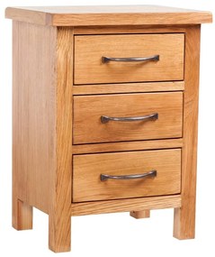 vidaXL Mesa cabeceira c/ 3 gavetas 40x30x54 cm madeira carvalho maciça