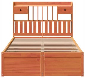 Cama sem colchão 120x190 cm madeira pinho maciça castanho-mel