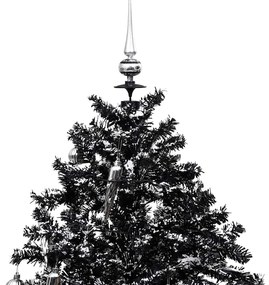 Árvore Natal c/ neve base formato guarda-chuva 170 cm PVC preto