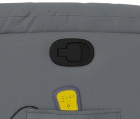 Poltrona de massagens reclinável couro artificial cinzento