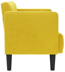 Sofá-luvas 111 cm veludo amarelo