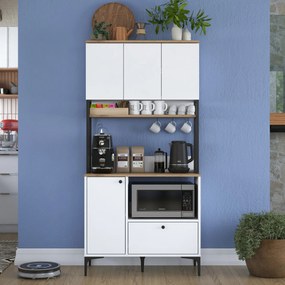 Armário Multiuso JE159 – Branco Nogal – 90x184,2x38 cm