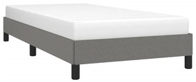 Estrutura de cama 90x190 cm tecido cinzento-escuro