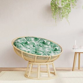 vidaXL Almofadão redondo Ø 100 x11 cm tecido oxford padrão folhas