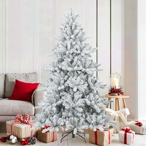 vidaXL Árvore de Natal Artificial Moderna Hasteada com Neve Flocada